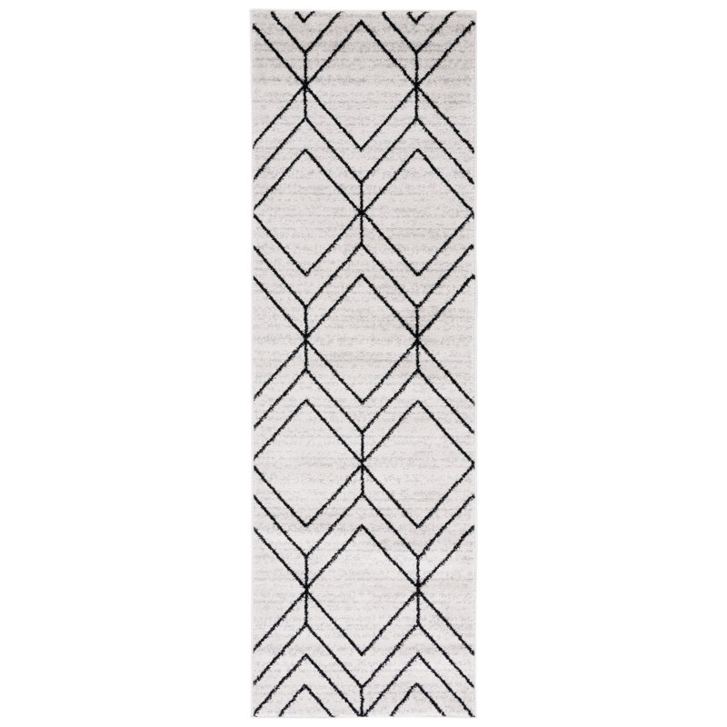 Mercury Row® Felty Performance Light Gray/Black Rug & Reviews Wayfair